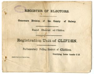 The 1918 Register of Electors for the Unit of Clifden and the Unit of Derrylea